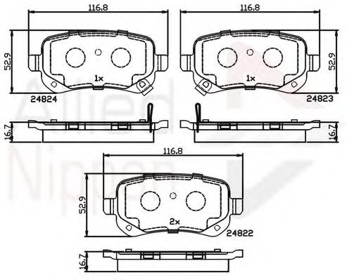 set placute frana,frana disc