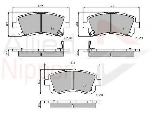 set placute frana,frana disc