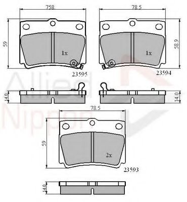 set placute frana,frana disc