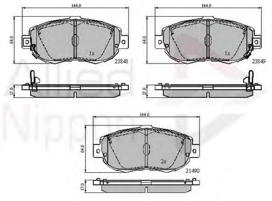 set placute frana,frana disc