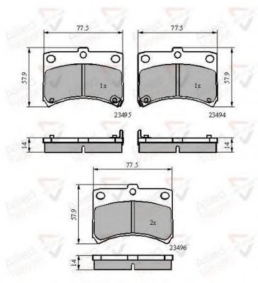 set placute frana,frana disc