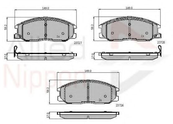 set placute frana,frana disc