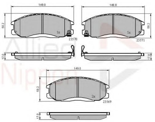 set placute frana,frana disc