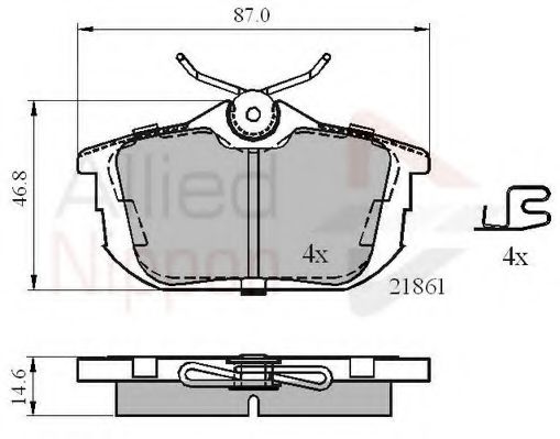 set placute frana,frana disc