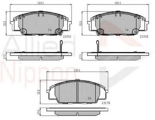 set placute frana,frana disc