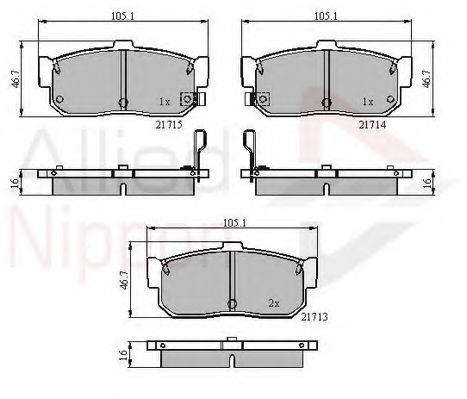 set placute frana,frana disc