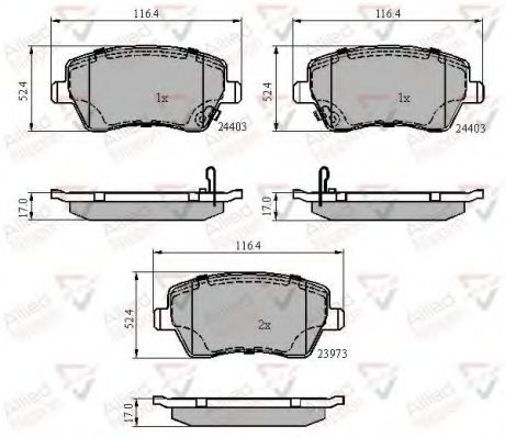 set placute frana,frana disc