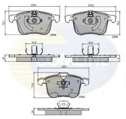 set placute frana,frana disc