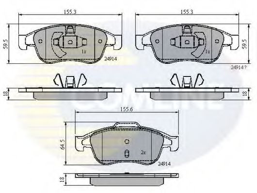 set placute frana,frana disc