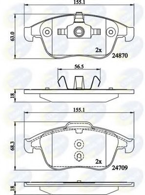 set placute frana,frana disc