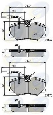 set placute frana,frana disc