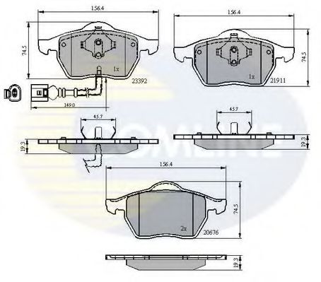 set placute frana,frana disc