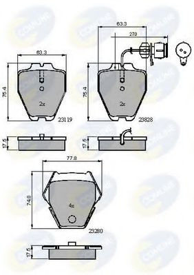 set placute frana,frana disc