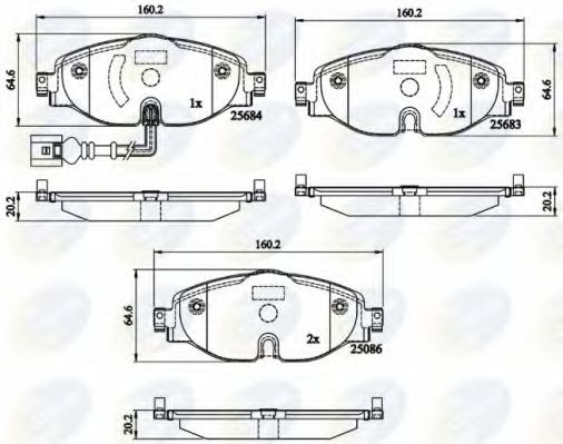 set placute frana,frana disc