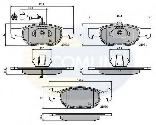 set placute frana,frana disc