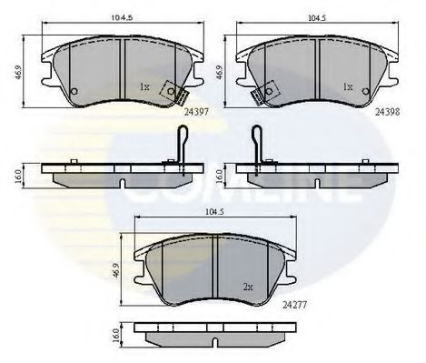 set placute frana,frana disc