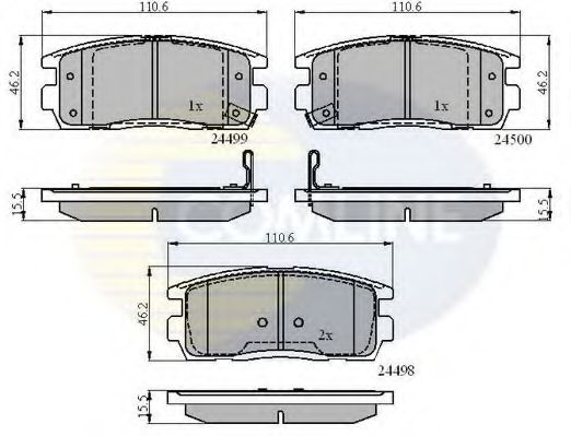 set placute frana,frana disc