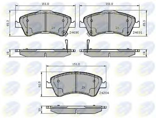 set placute frana,frana disc