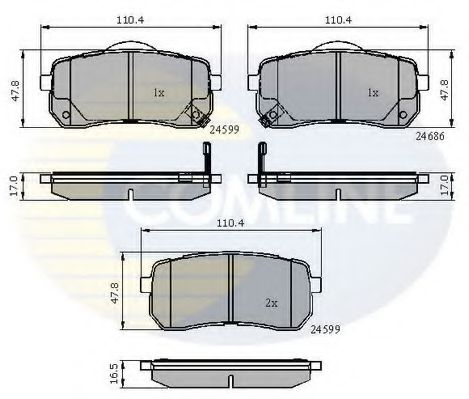 set placute frana,frana disc