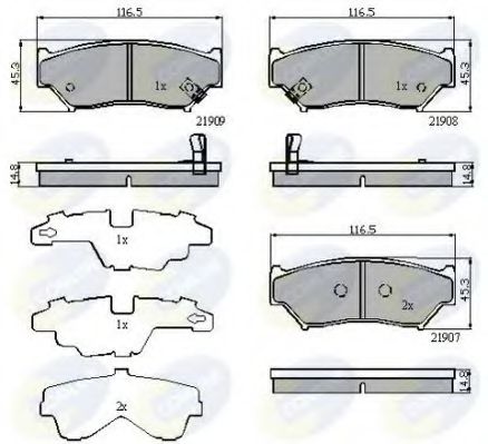 set placute frana,frana disc