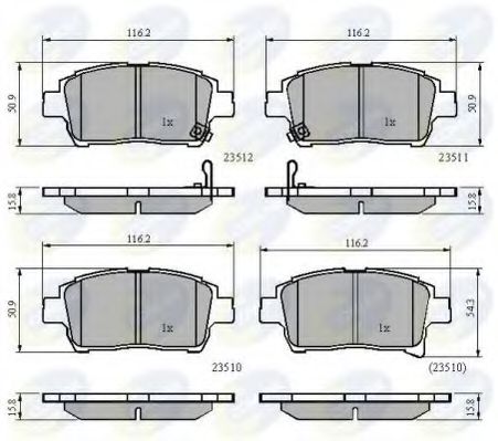 set placute frana,frana disc