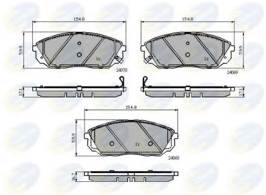 set placute frana,frana disc