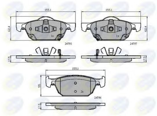 set placute frana,frana disc