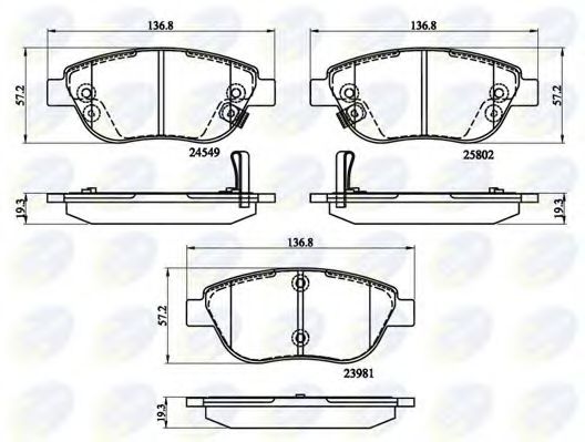 set placute frana,frana disc