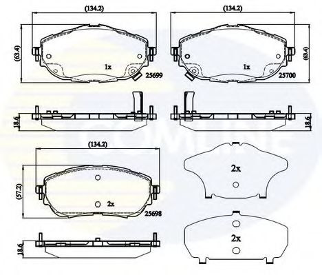 set placute frana,frana disc