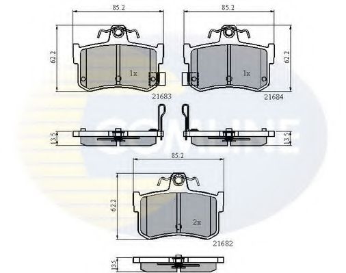 set placute frana,frana disc