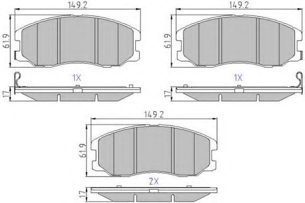 set placute frana,frana disc