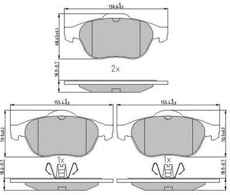 set placute frana,frana disc