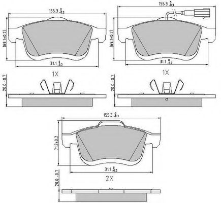 set placute frana,frana disc