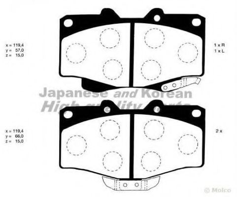 set placute frana,frana disc