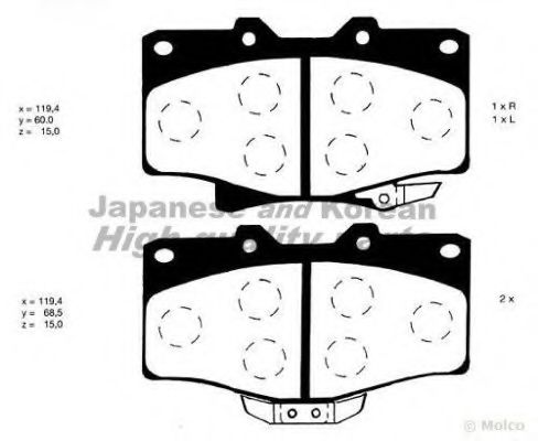 set placute frana,frana disc