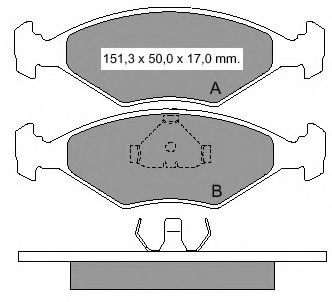 set placute frana,frana disc