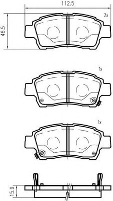 set placute frana,frana disc