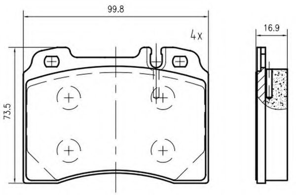 set placute frana,frana disc