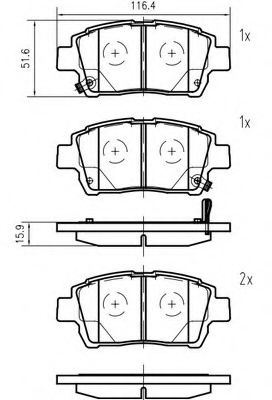 set placute frana,frana disc