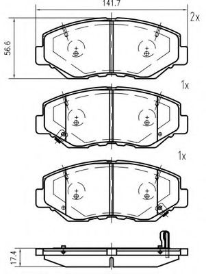 set placute frana,frana disc