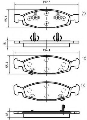 set placute frana,frana disc