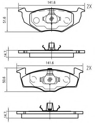 set placute frana,frana disc