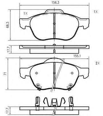 set placute frana,frana disc