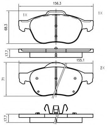 set placute frana,frana disc