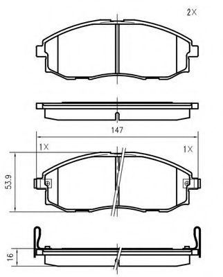 set placute frana,frana disc