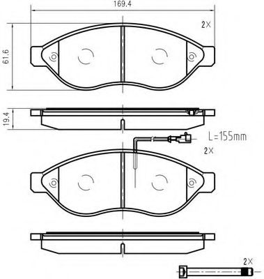 set placute frana,frana disc