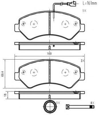 set placute frana,frana disc