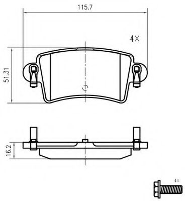 set placute frana,frana disc