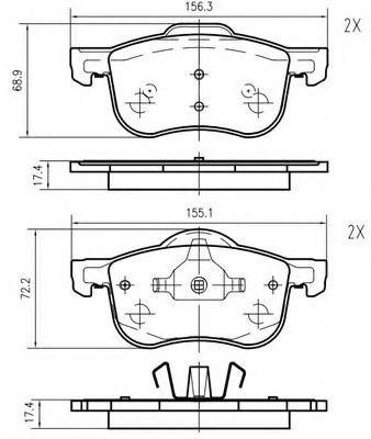 set placute frana,frana disc