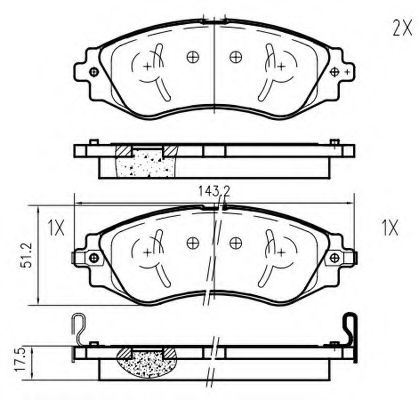 set placute frana,frana disc